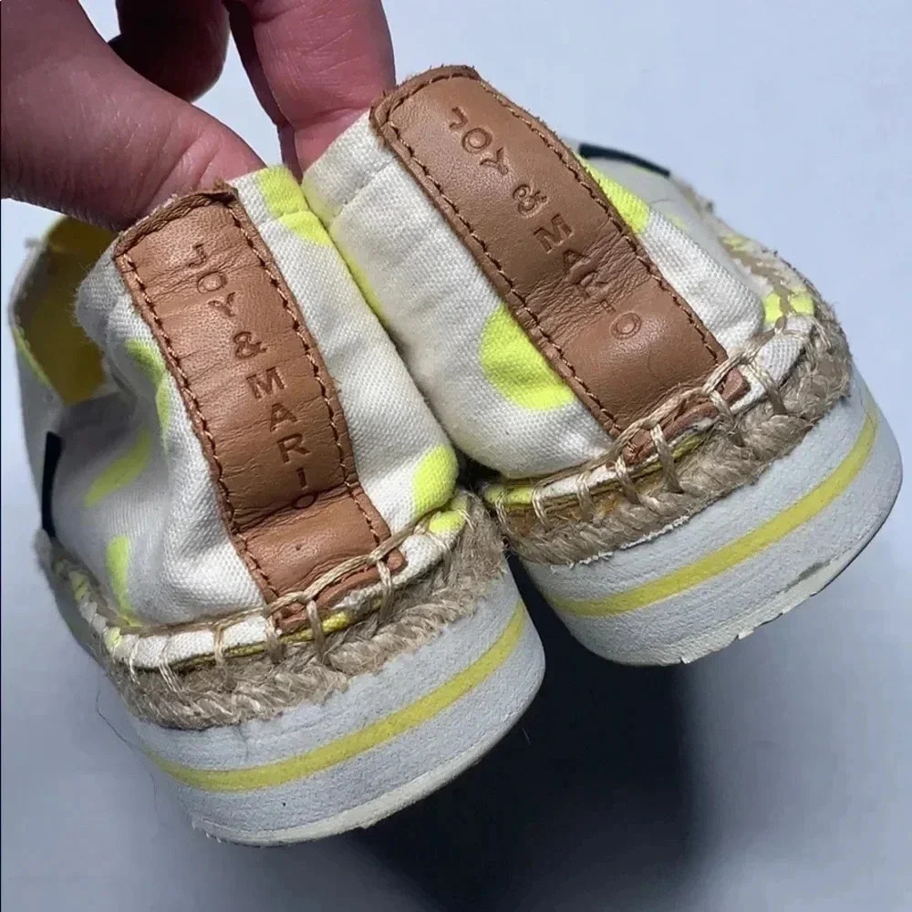 Joy & Mario Yellow Polka Dot Espadrilles 7 - Picture 5 of 8